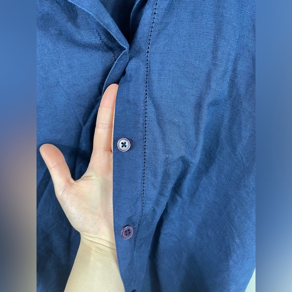 Signatures by Northern Isles Vintage Women's Blue Short Sleeve Shirt Size 6 - Picture 14 of 14